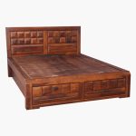 Woodrow Queen Size Bed with Hydraulic storage in Honey Colour - Image 5
