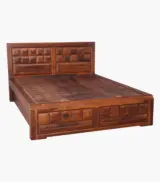 Woodrows Sheesham Wood Queen Size Bed with Hydraulic Box storage (Honey Finish) - Image 5