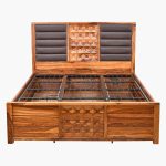 Hulk Sheesham Wood Queen Size Bed in Walnut Finish with Hydraulic Storage - Image 6