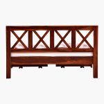 Kryss Sheesham Wood Queen Size Bed in Scratch Resistant Honey Oak Finish With Drawer Storage - Image 6