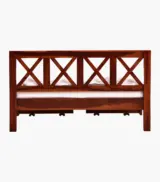 Krysys Sheesham Wood Queen Size Bed with Drawer Storage (Honey Oak Finish) - Image 6