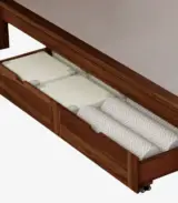 Strigen Sheesham Wood Single Bed with Drawer Storage (Provincial Teak Finish) - Image 6