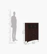 Camrock Sheesham Wood Storage Cabinet with 4 Drawers (Walnut Finish) - Image 6
