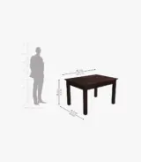 Arolph Sheesham Wood 4 Seater Dining Table Set (Walnut Finish) - Image 6