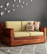 Merriott Sheesham Wood Sofa Set with 3+1+1 Seating (Honey Finish) - Image 3