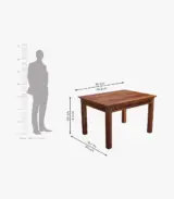 Arolph Sheesham Wood Compact 4 Seater Dining Table Set with Bench (Honey Finish) - Image 6