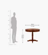 Isadona Sheesham Wood Compact Size Round 4 Seater Cushioned Dining Table Set (Honey Finish) - Image 6