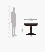 Isadona Sheesham Wood Compact Size Round 4 Seater Cushioned Dining Table Set (Walnut Finish) - Image 6