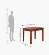 Clambrey Sheesham Wood Compact Size 4 Seater Cushioned Dining Table Set (Honey Finish) - Image 5