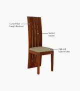 Wortex Sheesham Wood Compact Size 4 Seater Cushioned Dining Table Set (Honey Finish) - Image 6