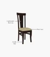 Mcboth Sheesham Wood 6 Seater Cushioned Dining Table Set with Drawer Storage (Walnut Finish) - Image 6