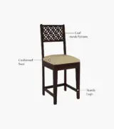 Clambrey Sheesham Wood 6 Seater Cushioned Dining Table Set with Bench (Walnut Finish) - Image 6