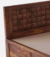 Arcamia Sheesham Wood Queen Size Bed with Drawer Storage (Teak Finish) - Image 5