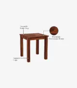 Terexo Sheesham Wood Compact Size 2 Seater Cushioned Dining Table Set (Honey Finish) - Image 6