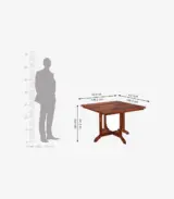 Cohoon Sheesham Wood 4 Seater Dining Table Set (Honey Finish) - Image 6