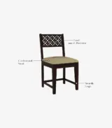 Clambrey Sheesham Wood 4 Seater Cushioned Dining Table Set with Bench (Walnut Finish) - Image 6
