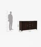 Chevelier Sheesham Wood Sideboard and Cabinet with Four Drawers (Walnut Finish) - Image 5