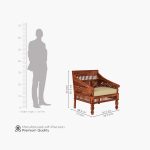 Alanis Wooden Sofa Set (Honey Finish) - Image 6