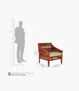 Alanisys Sheesham Wood Sofa Set with 3+1+1 Seating (Honey Finish) - Image 6