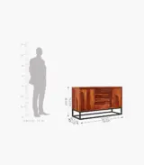 Roay Sheesham Wood Sideboard and Cabinet (Honey Finish) - Image 6