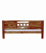 Lyra Sheesham Wood Queen Size Bed without Storage (Rustic Teak Finish) - Image 6