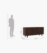 Holet Sheesham Wood Sideboard and Cabinet (Walnut Finish) - Image 6