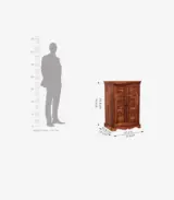 Embross Sheesham Wood Small Sideboard and Cabinet (Honey Finish) - Image 5