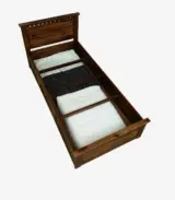 Zurndolf Sheesham Wood Single Bed with Box Storage (Provincial Teak Finish) - Image 6