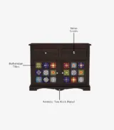 Roko Sheesham Wood Sideboard and Cabinet with Two Drawers (Walnut Finish) - Image 6