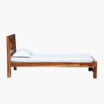 Sougur Sheesham Wood Single Bed without Storage (Rustic teak Finish) - Image 6