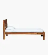 Sougur Sheesham Wood Single Bed without Storage (Rustic teak Finish) - Image 6