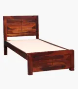 Sougur Sheesham Wood Single Bed without Storage (Honey Oak Finish) - Image 5