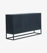 Jeidra Solid Mango Wood with Metal Frame Sideboard and Cabinet (Brown Finish) - Image 6