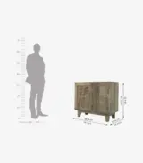 Ethelon Solid Mango Wood with Cane Crafted Sideboard and Cabinet (Natural Finish) - Image 6