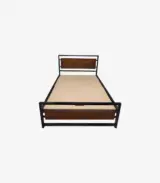 Hailri Sheesham Wood with Metal Frame Single Bed without Storage (Honey Oak Finish) - Image 6
