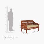 Alanis Wooden Sofa Set (Honey Finish) - Image 7