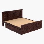 Flotingo Sheesham Wood Queen Size Bed in Walnut Finish with Drawer Storage - Image 7
