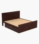 Flotingo Sheesham Wood Queen Size Bed with Drawer Storage (Walnut Finish) - Image 7