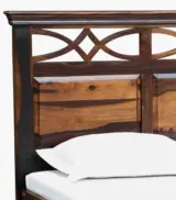 Donetask Sheesham Wood Queen Size Bed without Storage (Provincial Teak Finish) - Image 7