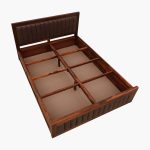 Dyjon Sheesham Wood Queen Size Bed with Box Storage (Honey Oak Finish) - Image 7