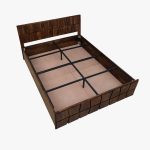 Almen Sheesham Wood Queen Size Bed with Box Storage (Teak Finish) - Image 7
