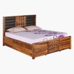 Hulk Sheesham Wood Queen Size Bed in Walnut Finish with Hydraulic Storage - Image 7