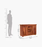 Clambrey Sheesham Wood Sideboard and Cabinet (Honey Finish) - Image 6