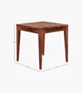 Clambrey Sheesham Wood Compact Size 4 Seater Dining Table Set (Honey Finish) - Image 7