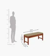 Mcboth Sheesham Wood 6 Seater Cushioned Dining Table Set with Bench and Drawer Storage (Honey Finish) - Image 7