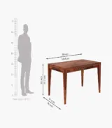 Clambrey Sheesham Wood 6 Seater Cushioned Dining Table Set (Honey Finish) - Image 7