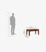 Clambrey Sheesham Wood 4 Seater Cushioned Dining Table Set with Bench (Honey Finish) - Image 7