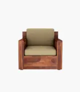 Merriott Sheesham Wood Sofa Set with 3+1+1 Seating (Honey Finish) - Image 6