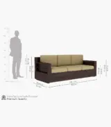 Merriott Sheesham Wood Sofa Set with 3+1+1 Seating (Walnut Finish) - Image 7