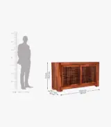 Hurtendo Sheesham Wood Sideboard and Cabinet (Honey Finish) - Image 7
